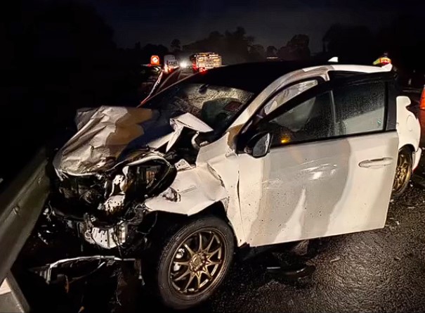 car wreckage following accident